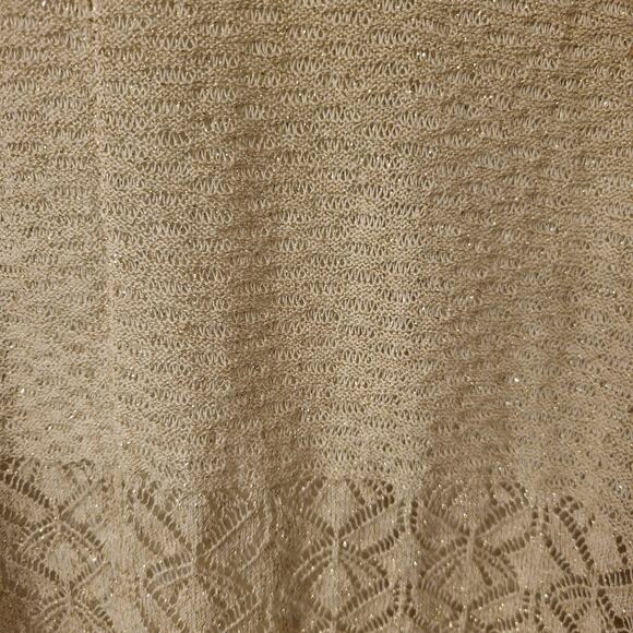 Catherines Tan & Gold Metallic Open Front Cardigan Sweater Size 2x 22/24 - Picture 5 of 16